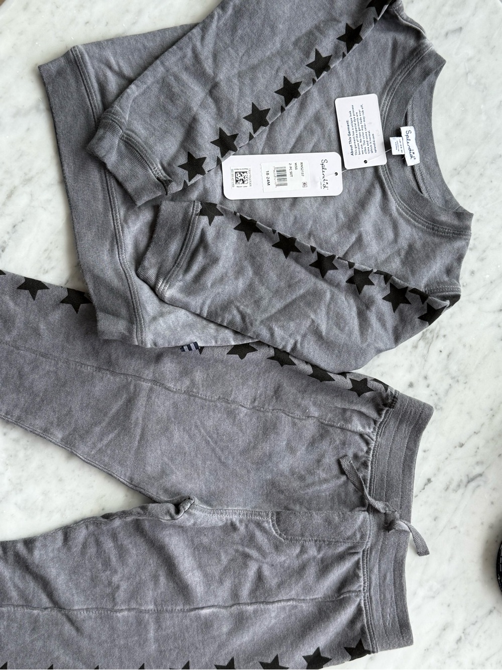 NWT Splendid Kids Gray Star-Print Sweatpants & Pullover Set